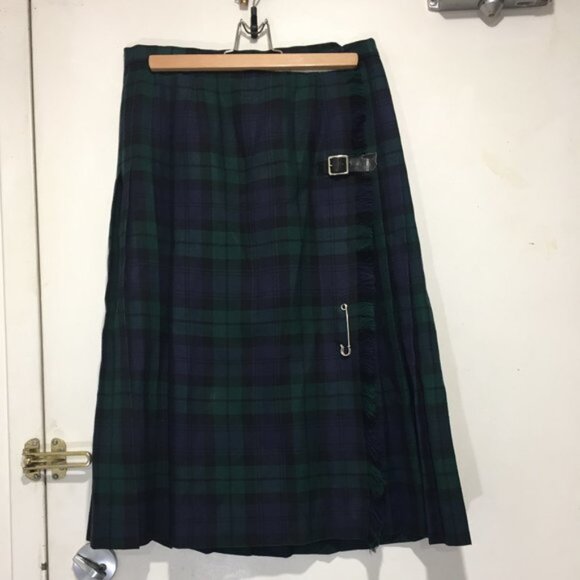 VINTAGE HIGHLAND QUEEN PLAID PLEATED MIDI SKIRTS SIZE 14P - Picture 3 of 9